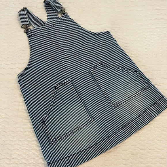 Gymboree, Striped Denim Overall Dress 👗, Size 6 - Picture 2 of 6